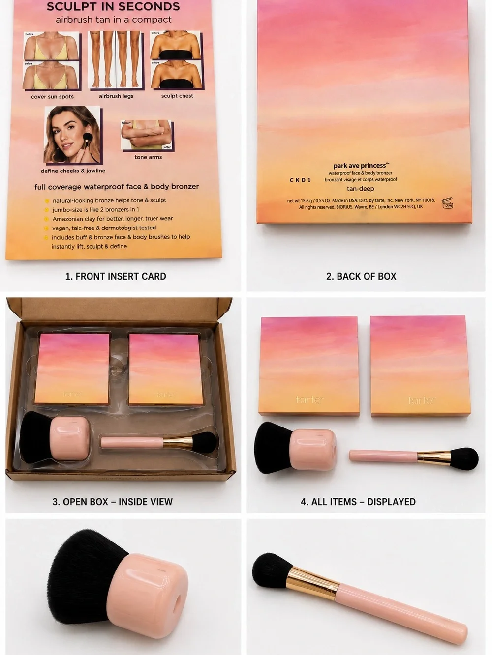 Tarte Sculpt In Seconds Park Ave. Princess Tan Deep Bronzer Sculpting Kit